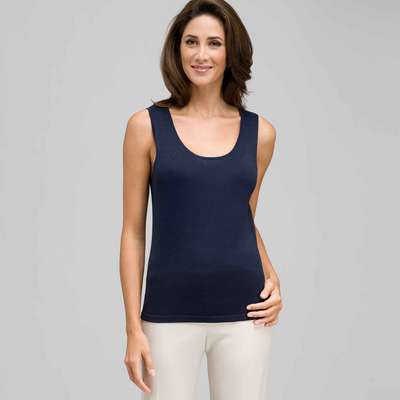 Sleeveless Scoop Neck Shell